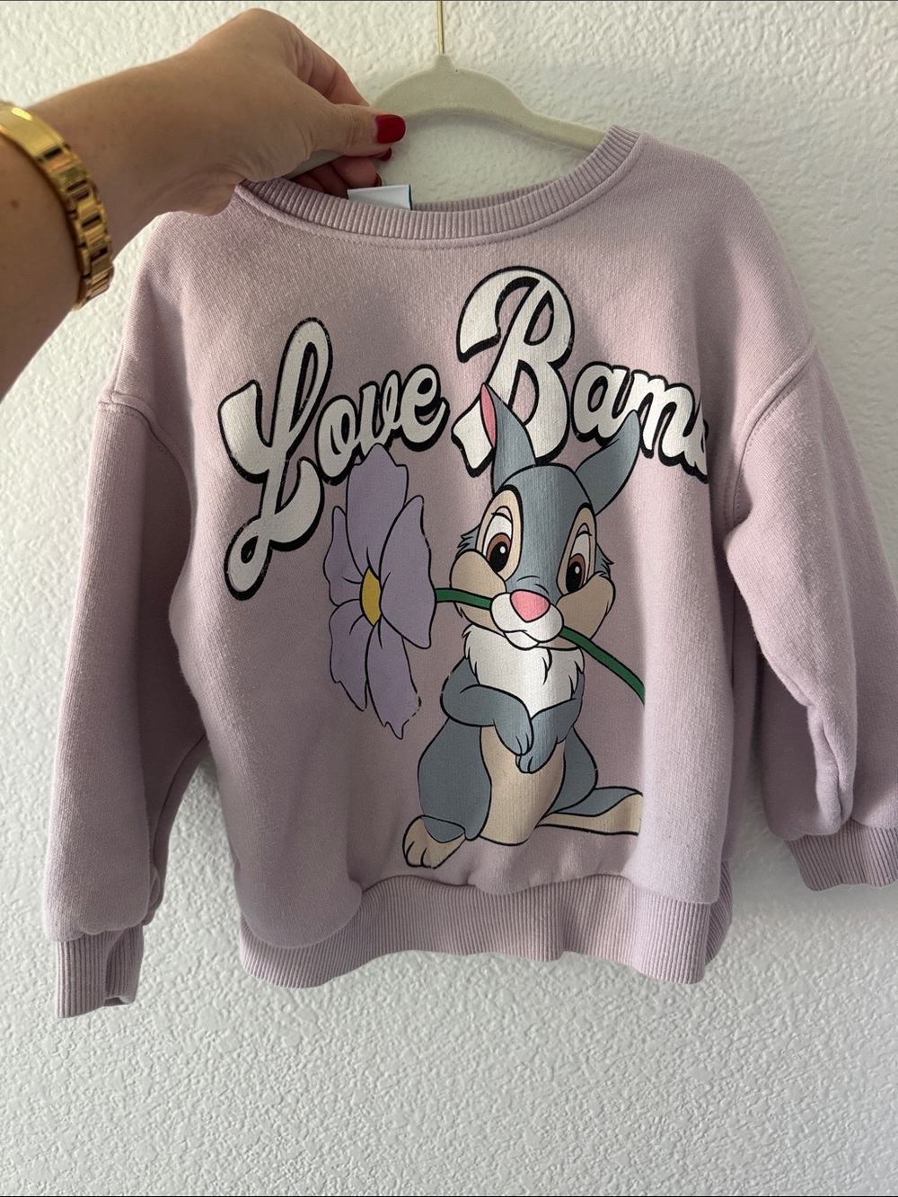 Zara Lilac Bambi thumper Bunny Graphic Sweatshirt - Women's